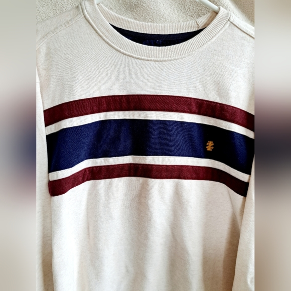 Men's Izod Cream Colored Pull Over Crewneck Sweater - Picture 5 of 12